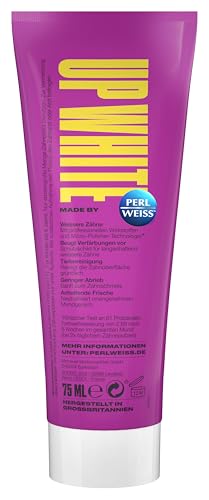 UP WHITE by PERLWEISS Supreme Whitening Zahncreme, mit Original US-Baking Soda, beugt Verfärbungen vor und reinigt sanft, 75ml