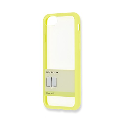 Coque rigide iPhone 8 Moleskine avec carnet amovible et élastique jaune