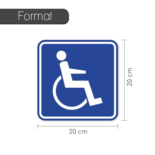 Rollstuhl Magnet-Schild I 20 x 20 cm I für Rollstuhl-Fahrer, Menschen mit Behinderung I magnetisches Auto-Schild für Behinderten-Transport I hin359