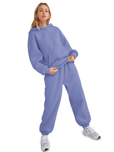 Image of AUTOMET Womens 2 Piece Lounge Sweatsuit Fall Fashion Matching Sweat Sets | Oversized Fall Hoodies & Baggy Jogger Sweatpants Fashion 2026 Outfits