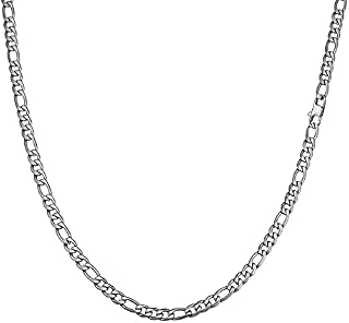 Speroto 6mm/10mm Figaro Chain Mens Necklace - Stainless Steel Jewellery Silver/Gold/Black Plated - Cuban Link Chain Necklace for Men Boys Women 20" 22" 24" Length