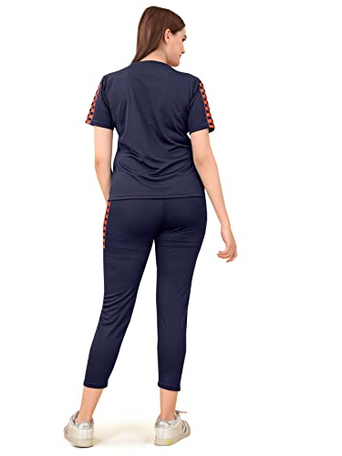 Image of DTR FASHION Lycra Blended Checkered Printed Tracksuit Co-ord Sets for Women TS HALF CHECKS NEW