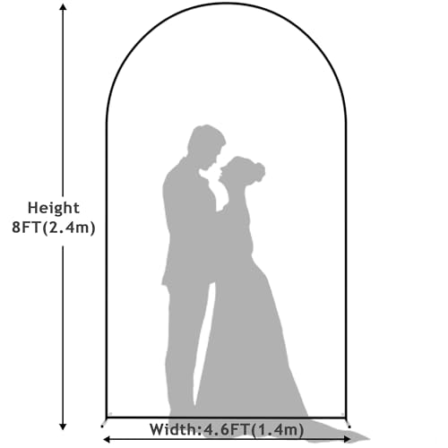 Image of Wokceer 8FT Arch Backdrop Stand Black Metal Wedding Arch Backdrop Stand