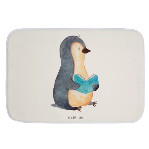 Mr. & Mrs. Panda Badvorleger Pinguin Buch - Geschenk, Duschvorleger, Duschmatte, Badteppich, Ferien,...