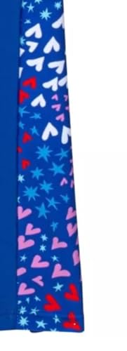 Speedo Big Girls Girls Short Sleeve Printed Splice Rashguard, Dazzling Blue/Heart Print, XL3