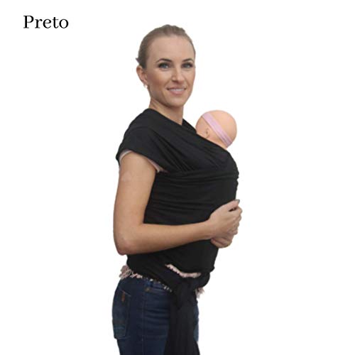 Wrap Sling Malha preto 5 mts - akachan slingueria