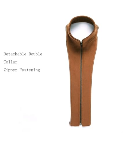 Image of FTIMILD Mens Wool Blend Coat with Detachable Collar Two Collar Single Breasted Pea Coat Business Trench Coat