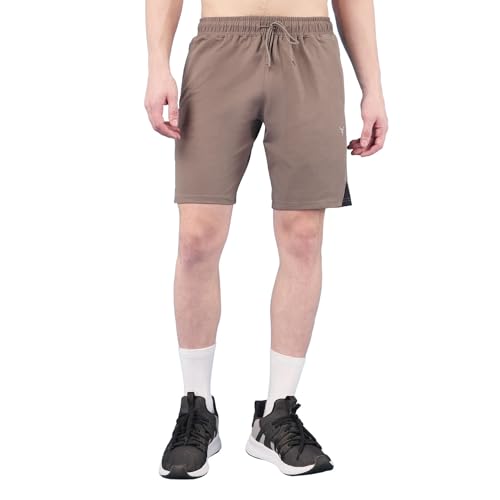 Image of TECHNOSPORT Mens Regular Fit Solid Shorts for Gym, Workout & Sports with Anti Microbial, Techno Dry