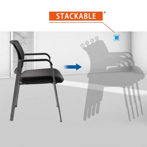 Clatina Mesh Back Stacking Arm Chairs, Office Reception Guest Chair thumb #5