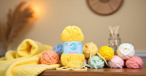Image of GANGA Knitting Yarn Thick Chunky Wool, Blankie Yellow 200 GMS Best Used with Knitting Needles-YE Art-ADIJ