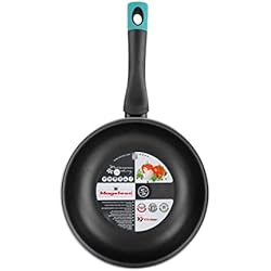 Sartenes Magefesa Azules MAGEFESA Lotus - Sarten 28* cm de Acero vitrificado Exterior Azul. Antiadherente bicapa Reforzado, Apto para Todo Tipo de cocinas, Especial inducción. 50% de Ahorro energético.