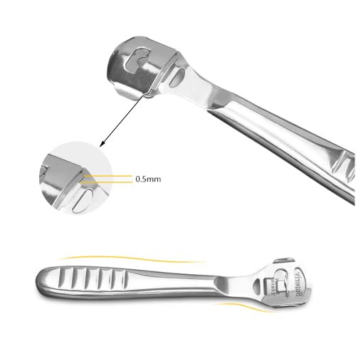 Hornhaut Hobel Set, Fußpflege Set, Edelstahl Hornhautentferner mit 10 Ersatz Klingen und 1 Hornhautraspel Kopf