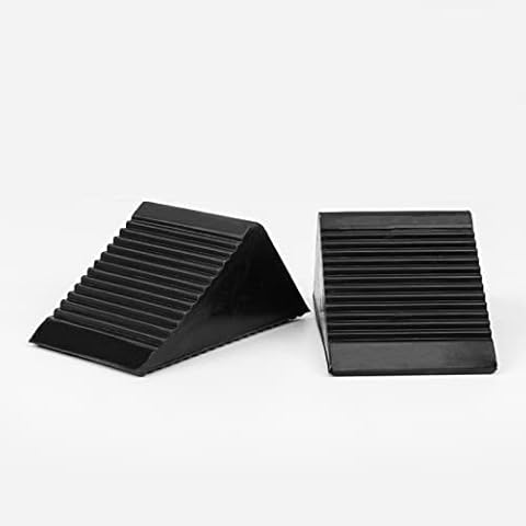Alpinista Wheel Chocks for Motorhome Caravan Chocks Rubber Stoppers for Cars Trailer Vehicles Black Pack of 2 Cover