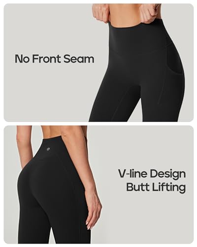 Heathyoga Buttery Soft Leggings with Pockets for Women High Waisted Leggings for Women Tummy Control Yoga Pants 25"/28"3