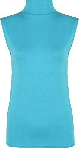 WearAll - Haut à col roulé sans Manches - Hauts - Femmes - Turquoise - 40-42