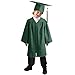 Big Girls Outfits Preschool Kindergarten Graduation Gown Cap Set with 2024 Tassel and Graduation, 5-6 Years, A# Dark Green