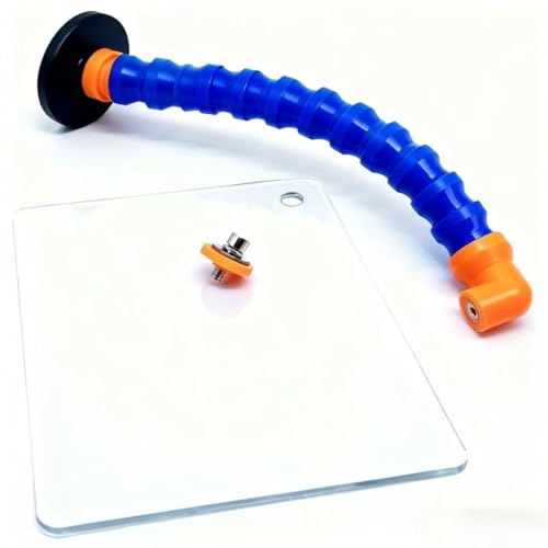 Machine Safety Guard w/Magnetic Base, 12" x 8-1/2" Polycarbonate Safety Shield, 15" Reach Hose Arm, Chip & Coolant Splash Guard for Lathes, Mills & Drill Presses