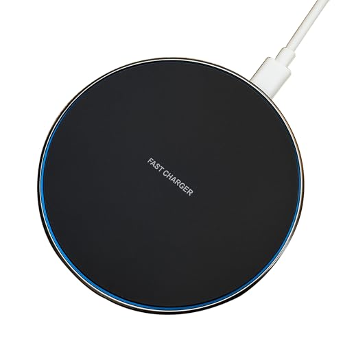 LENOLL 15W Qi Certified Wireless Charger Pad, 5 Safety Protection, Compatible with iPhone 17/16/15/14/13, Samsung S24/S23, All Qi Phones, Black