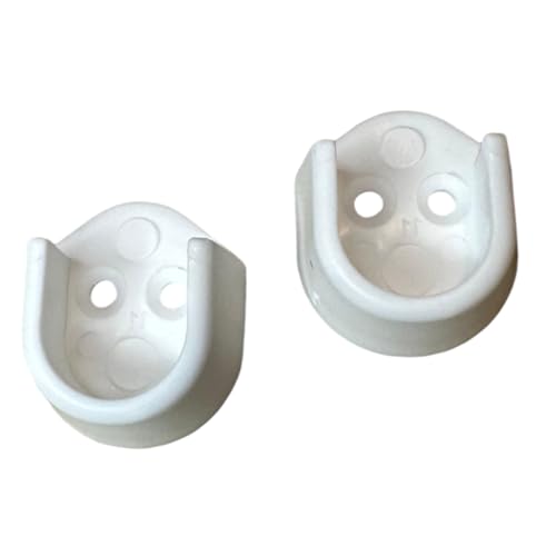 Image of Pack of 2 White Rail End Supports for 15mm x 30mm Oval Wardrobe Rails