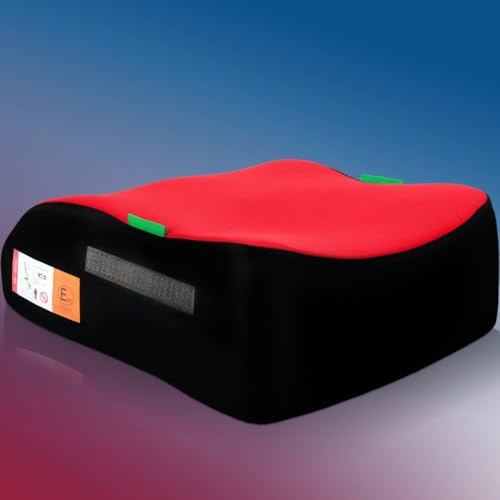 2er Set Kindersitzerhöhung ergonomisch Kinder 135-150 cm Sitzerhöhung Auto Sitz ECE R129 Bezug waschbar (Rot)