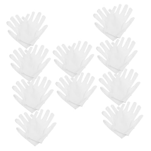 Cabilock Moisturizing White Cotton Gloves 10 Pairs for Jewelry Inspection Safe Work Gloves Gentle on Valuables