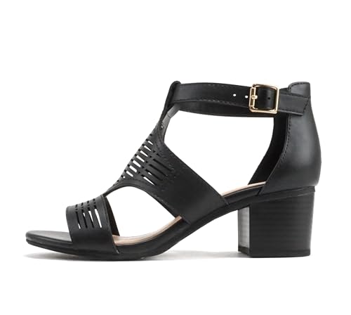 Image of Soda inchNorway inch ~ Women Open Toe Closed Back Counter Cutout Upper Low Block Heel Sandal with Adjustable Ankle Strap