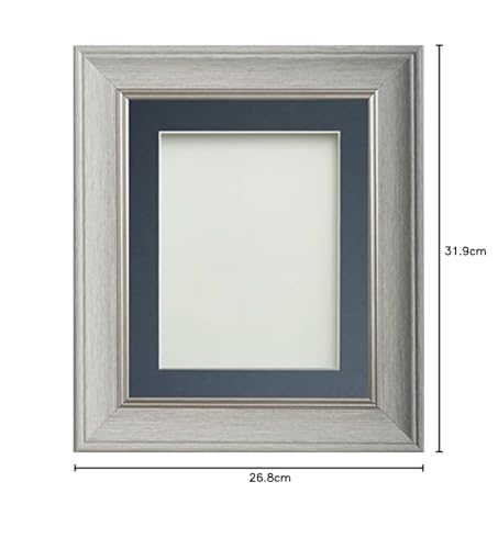 Frame Company Drummond Pale Grey Photo Frame, Blue Mount, 9x7 for 7x5 inch, fitted with perspex, Pale Grey with Blue Mount - Image 3