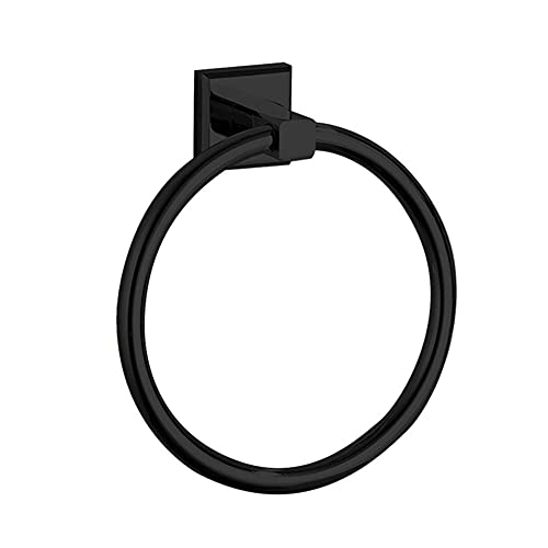 Anneau porte-serviette en laiton antirouille noir au design épuré