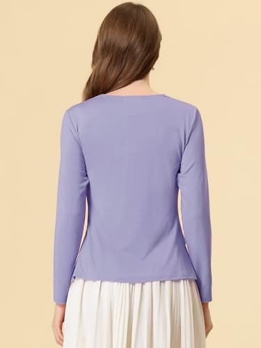 Image of Allegra K Women's Tie Front Sweater Dressy Casual Cardigan Draped Ruffle Shrugs for Women Dresses X-Large Light Purple