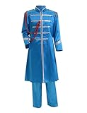 Men's 1960's British Pop-Star Costume Adults 60's Rock Band Musician Cosplay Jacket Costume Suit (XL, Blue), KY400018