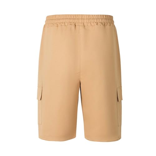 Image of Men's Cargo Shorts Elastic Waist Outdoor Loose Fit Sport Shorts Summer Joggers Casual Short with Multi-Pocket