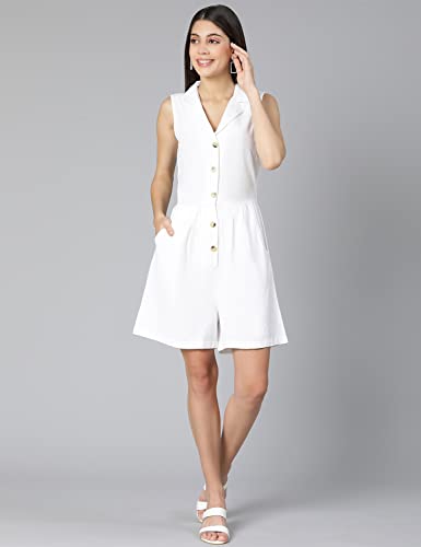 Image of oxolloxo Women's V Neck Cotton Playsuit