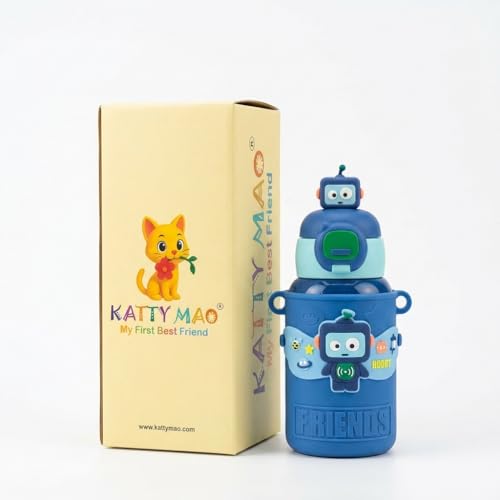 Image of Katty Mao Kids Water Bottle For School, Sipper Water Bottle (Dark Blue)