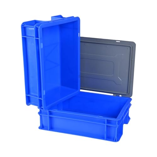 Image of 400x300x120 MM Multipurpose Plastic Crate Plastic Crate with Lid, with LidHeavy Duty Blue Portable Crates for storage | PACK OF 1 PCS