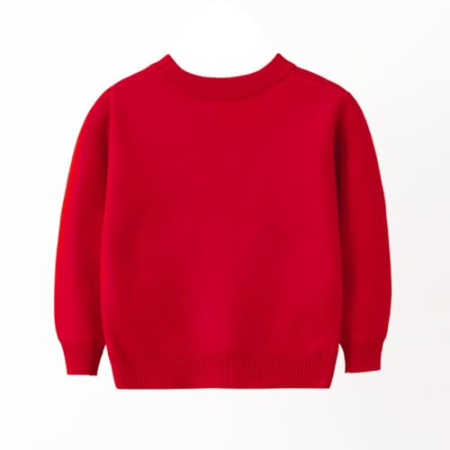 Girl Ugly Christmas Sweater - Boy Double Layer Knitted Reindeer Holiday Xmas Pullover Sweater Kids 2-9 Years Old2