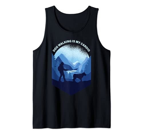 Dog Walking Is My Cardio Tank Top, Black