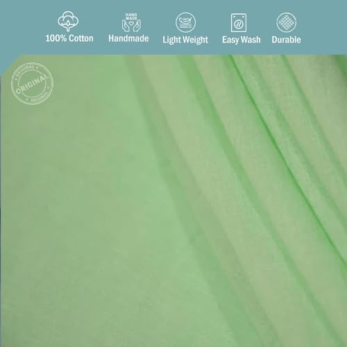 Image of Plain Mulmul Soft Cotton Fabric | Lightweight Breathable Mulmul Cloth | Super Quality Natural Cotton Fabric for Kurta, Dress, Dupatta, Lining & Craft Use (Ash Green, 3.5 Meters)