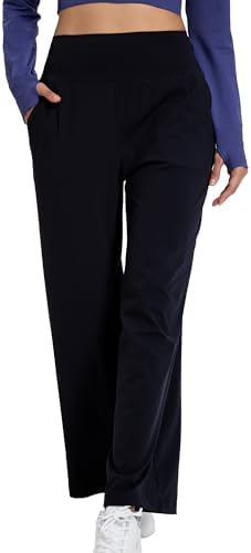 Yoga Pants Women Wide Leg Pants with Pockets High Waist Stretch Casual Loose Dress Work Sweatpants