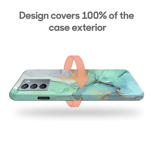 Image of COLORflow Back Cover Compatible with iQOO 9 SE 5G | Beautiful Green Marble | Designer Printed Hard CASE Bumper Back Cover Compatible with iQOO 9 SE 5G