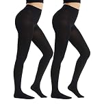 Mayoii 2 Pairs 120 Denier Thick Black Tights for Women – Thick Warm Opaque Control Top Pantyhose, Black Tights for Everyday Wear (UK, Alpha, M, Regular, Regular, 40-60KG)