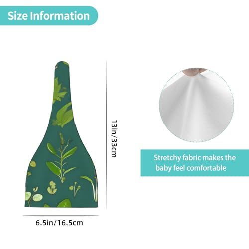 Newborn Baby Hat, Flowers and Plants Print Soft Top Knot Beanie Cap, Cute Baby Headwear for 0-6 Months Black4