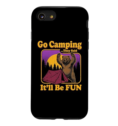 Go Camping They Said�cFun Camp Grizzly Bear �L�����s���O�J�[ �X�}�z�P�[�X iPhone SE (2020) / 7 / 8 �p