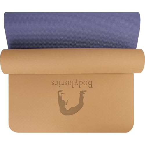 Image of Bodylastics Yoga Mat for Men and Women with Carry Bag TPE 6ft x 2ft x 6mm Large Size Anti Slip & Anti Tear Workout Mat
