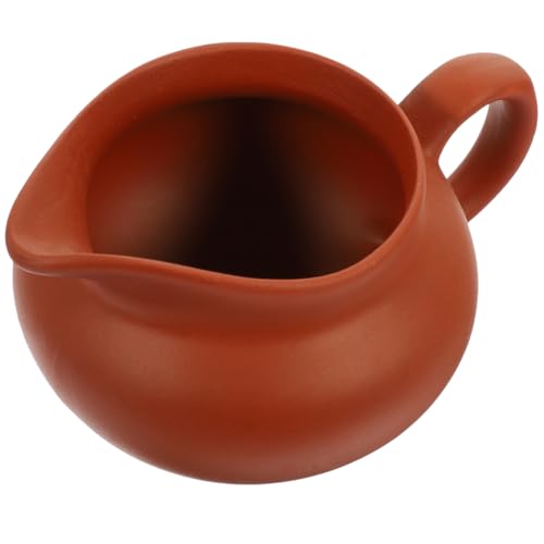 MOLUCKFU Ceramic Milk Dispenser Jug Vintage Style Small Milk Jug for Tea with Pointed Spout Comfortable Handle Ideal for Coffee Salad Dressings Serving in Restaurant and Home