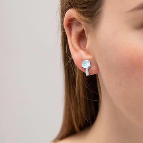 SELOVO 8MM Cubic Zirconia with Small Cz Clip On Stud Earrings Non Pierced Earrings for Women2