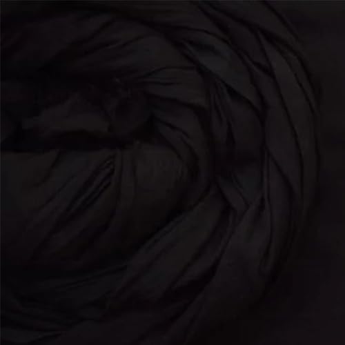 Image of Plain Mulmul Soft Cotton Fabric | Lightweight Breathable Mulmul Cloth | Super Quality Natural Cotton Fabric for Kurta, Dress, Dupatta, Lining & Craft Use (Black, 5 Meters)