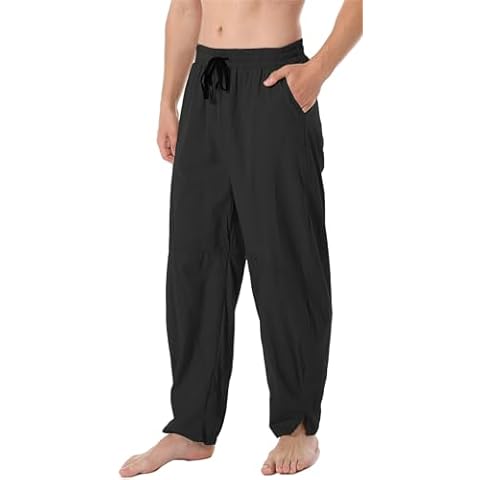 AITFINEISM Men's Lightweight Linen Trousers Cover