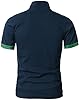 GNRSPTY Polo da Uomo Manica Corta Ricami Fulvi Casual Chic Poloshirt Camicia T-Shirt Estate,Marine+Verde,3XL #1