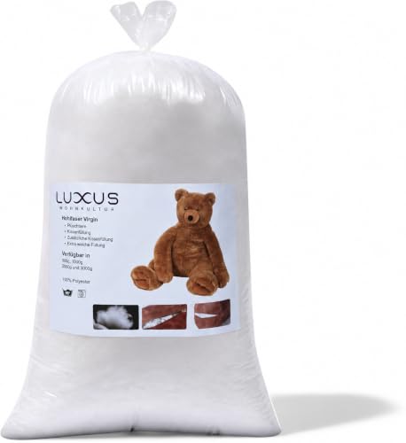 Luxus Füllwatte 1kg - Waschbar & Allergikerfreundlich - Bastelwatte, Kissenfüllung & Füllmaterial für Kissen, Watte für Wolkendecke & DIY Projekte, 95°C Waschbar, (1000g)