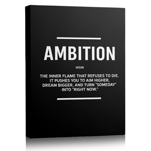 LAHUTK Ambition Definition Poster, Motivational Wall Art, Inspirational Quote Decor